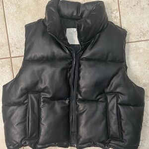 Hollister faux leather vest size medium